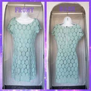 Seafoam Green Dress with Floral Overlay